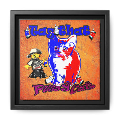 tag that - framed canvas art (burnt orange)