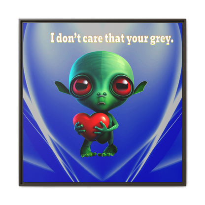 I don't care that your grey - framed canvas art (blue-white wave)