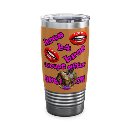 hoes b4 bros - Ringneck Tumbler, 20oz (light brown)
