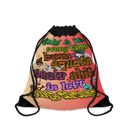 the bum's shit - Drawstring Bag (yellow-orange wave)