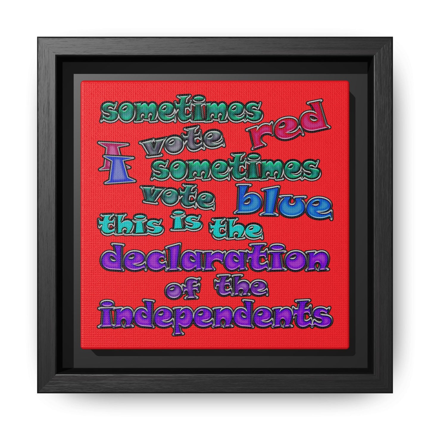 declaration of the independents - framed canvas art (red)