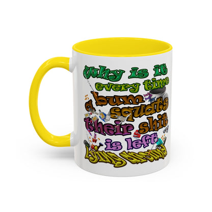 the bum's shit - Accent Mug (white)