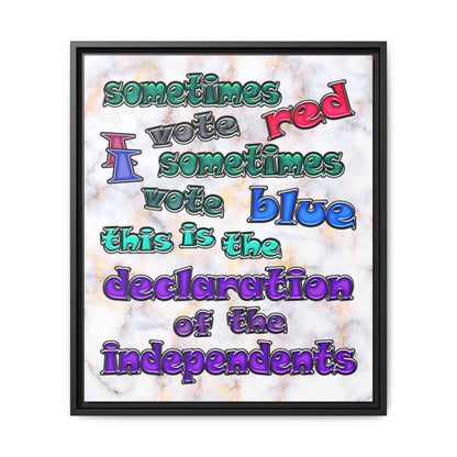 declaration of the independents - framed canvas art (white marble)