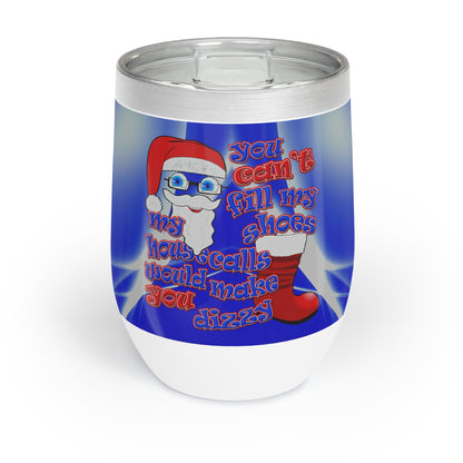 santa's shoes - Chill Wine Tumbler (blue-white wave)