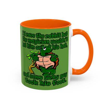 turtle race - Accent Mug (green)