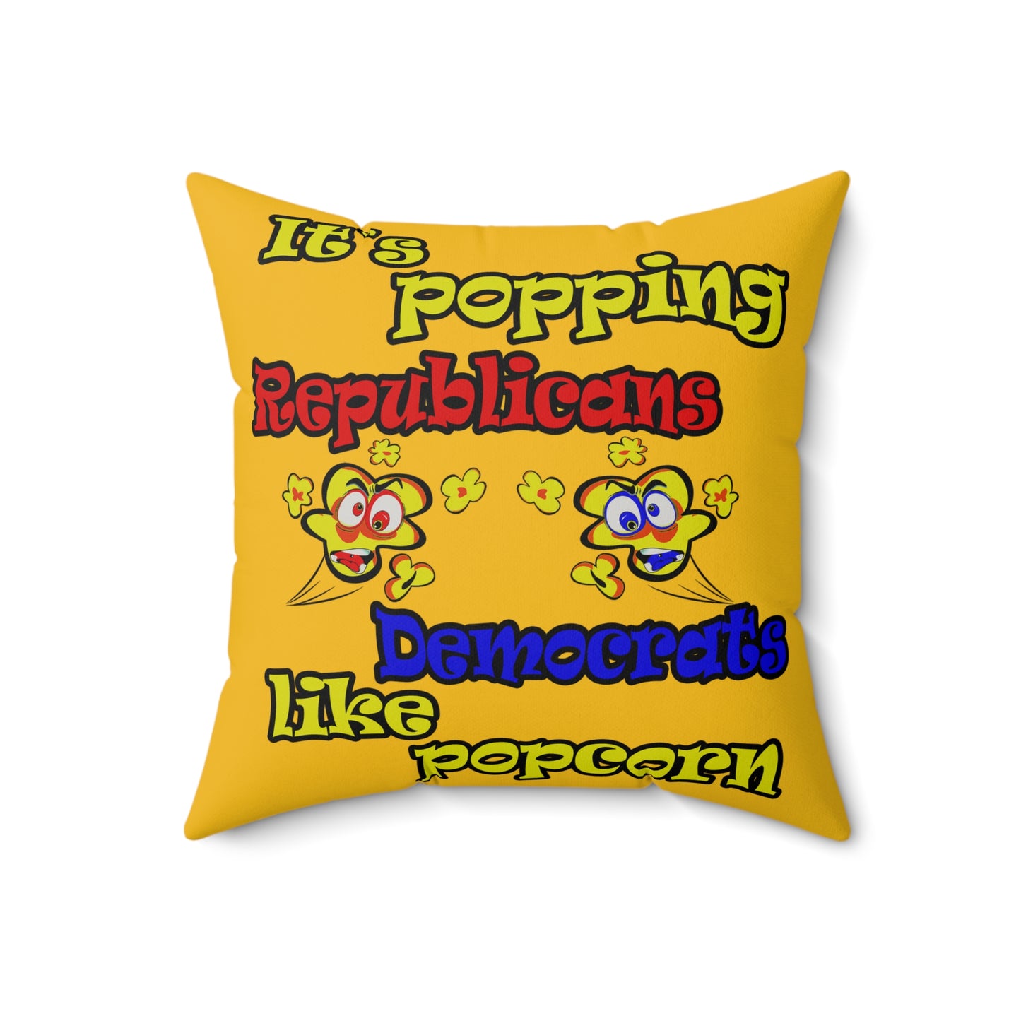 popping like popcorn - Faux Suede Square Pillow - (yellow)