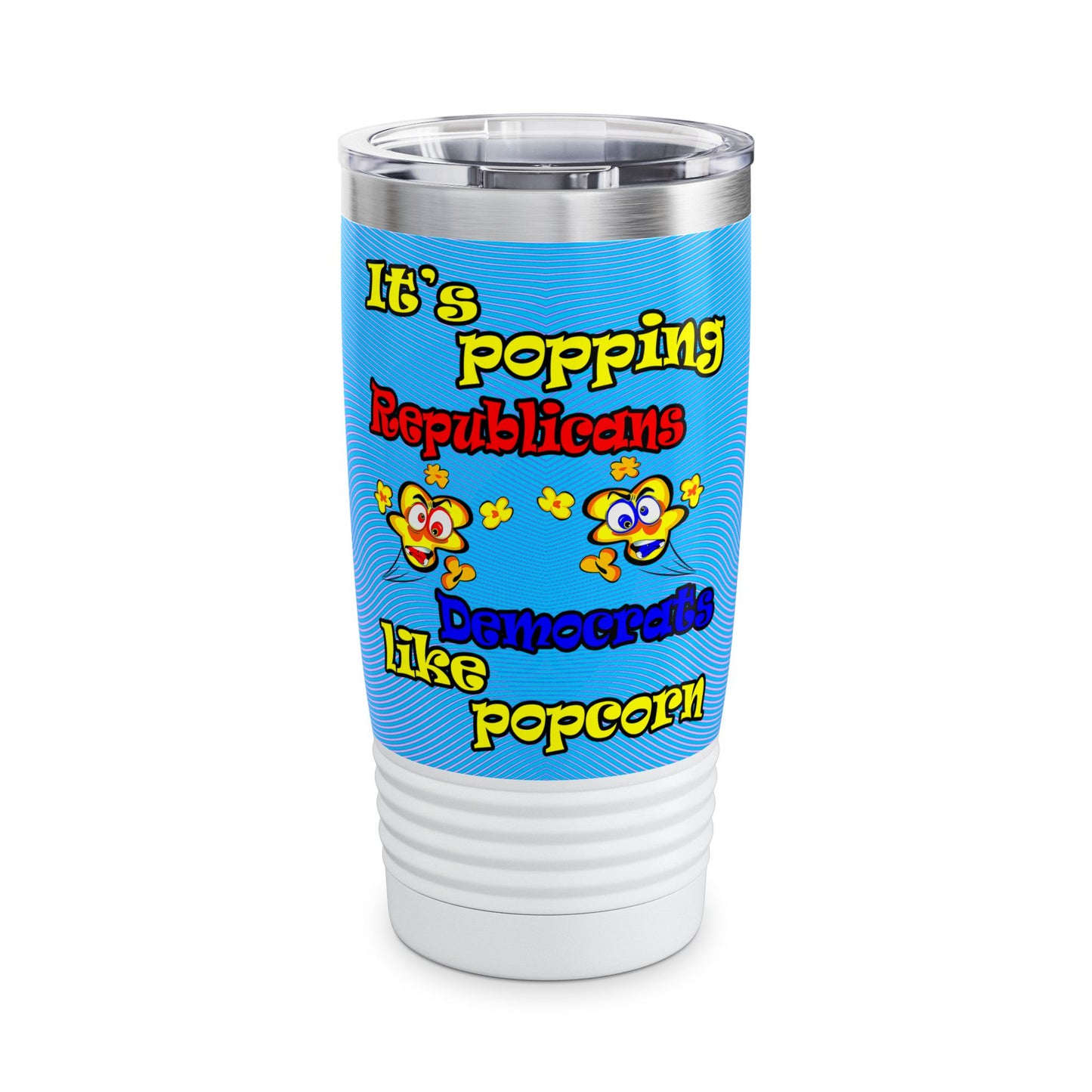 popping like popcorn - Ringneck Tumbler, 20oz (light blue-purple wave)