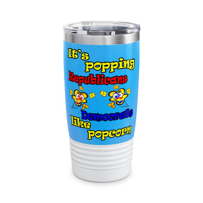 popping like popcorn - Ringneck Tumbler, 20oz (light blue-purple wave)