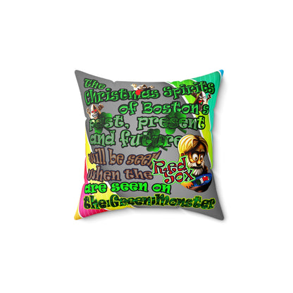 christmas spirits of boston - Spun Polyester Square Pillow - (rainbow split)