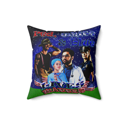 rw&b lives matter - Spun Polyester Square Pillow - ('snoops' background)