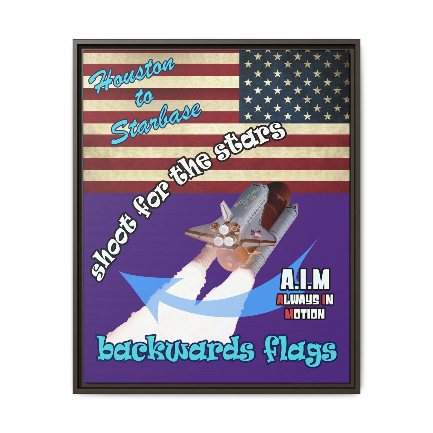 shoot for the stars - framed canvas art (purple)