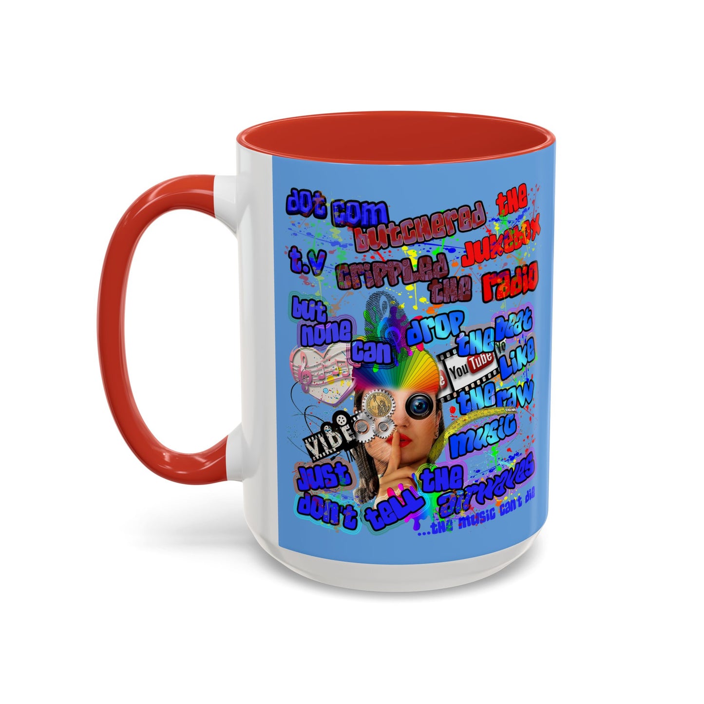 drop the beat - Accent Mug (light blue)