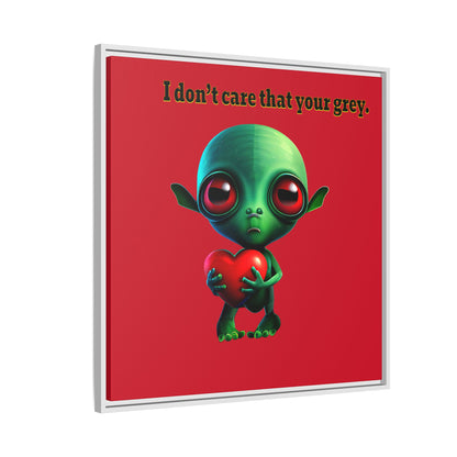 I don't care that your grey - framed canvas art (dark red)