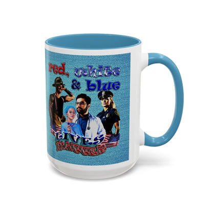 rw&b lives matter - Accent Mug (faded blue)