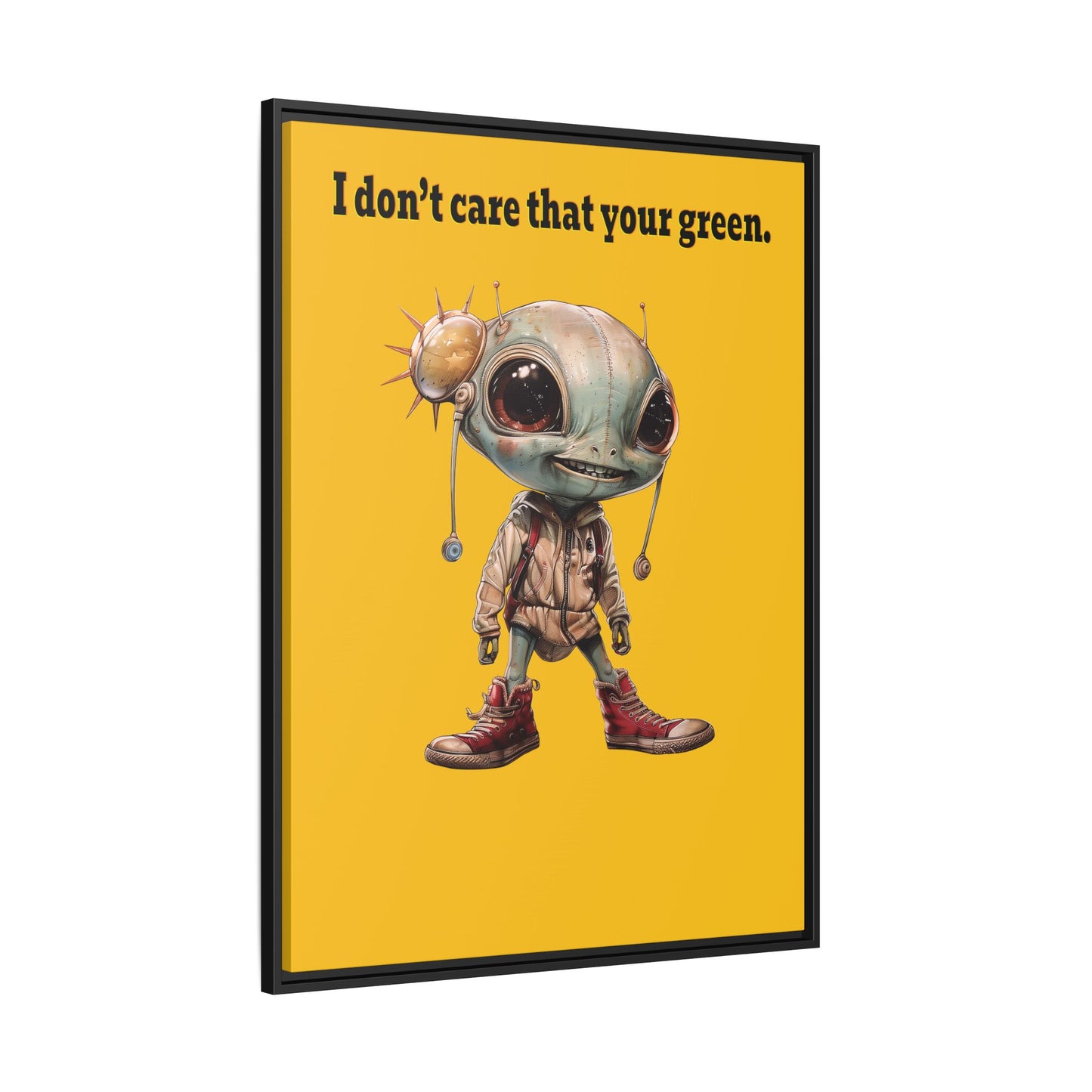 I don't care that your green - framed canvas art (yellow)