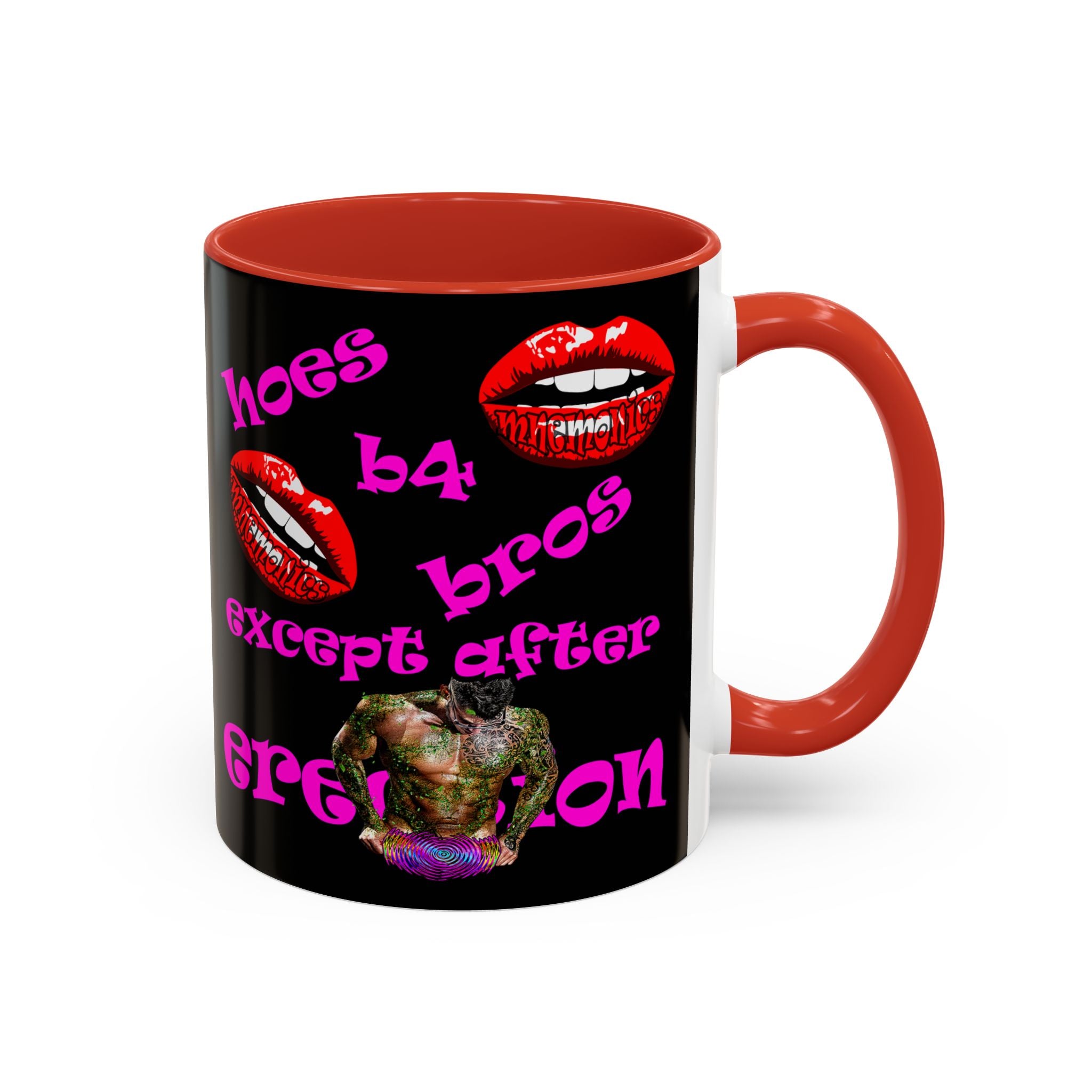 hoes b4 bros - Accent Mug (black)