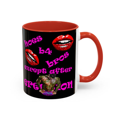 hoes b4 bros - Accent Mug (black)