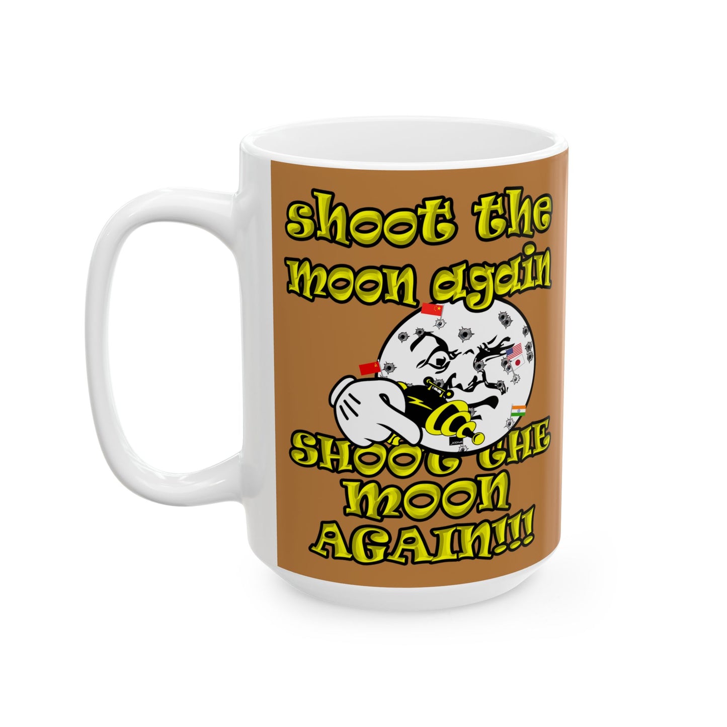 shoot the moon again - White Mug (light brown)