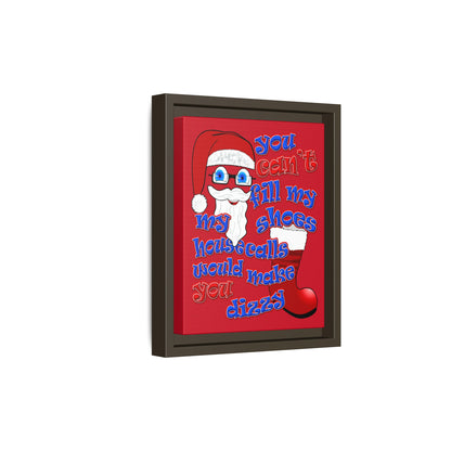 santa's shoes - framed canvas art (dark red)