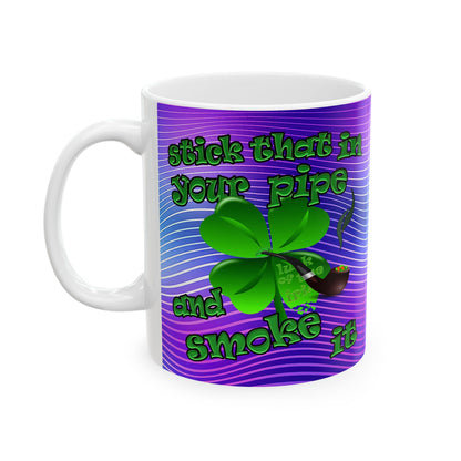 celtics logo - White Mug (purple wave)