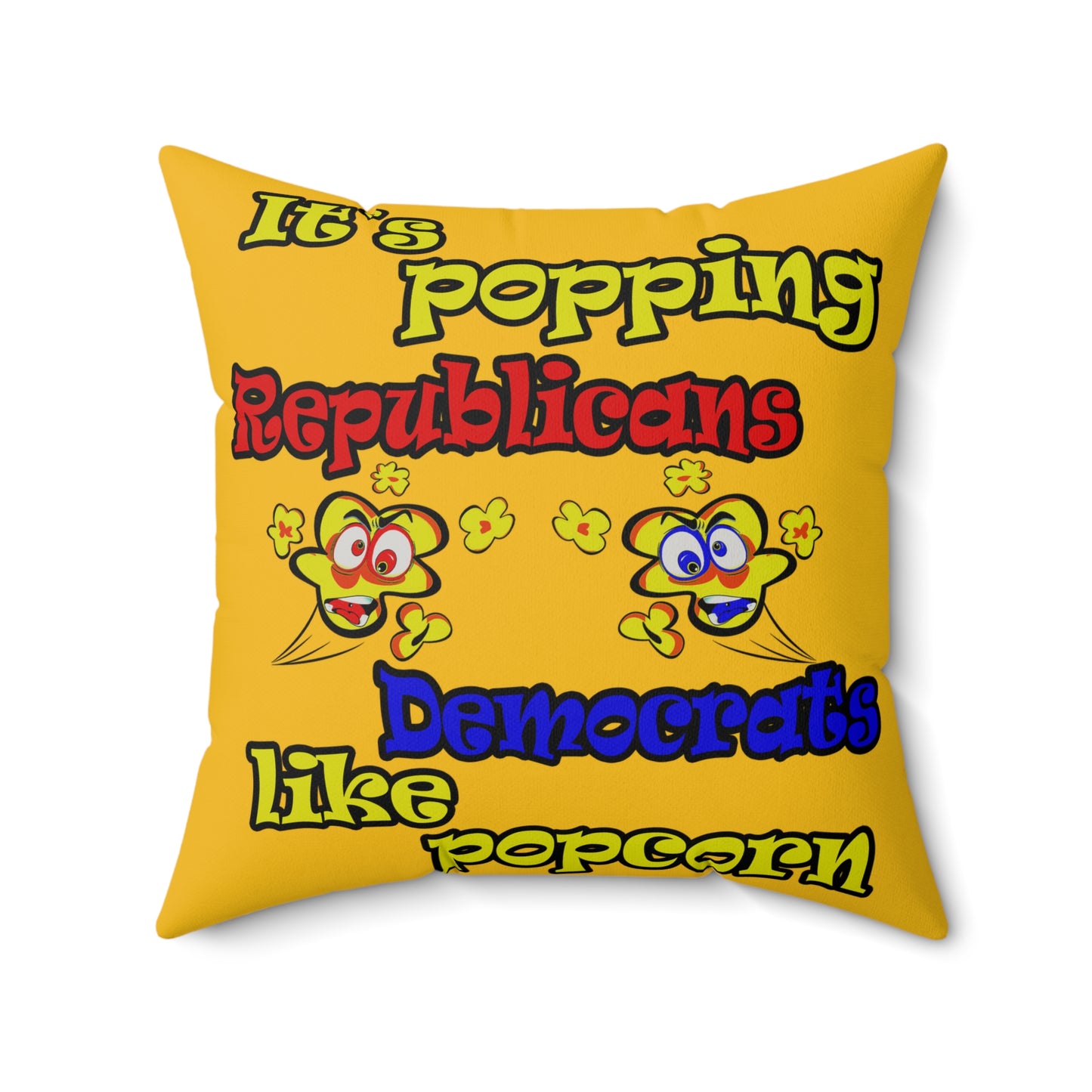 popping like popcorn - Faux Suede Square Pillow - (yellow)