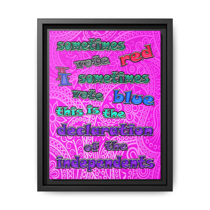 declaration of the independents - framed canvas art (pink swirl)