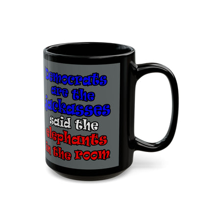 donkeys and elephants - Black Mug (dark grey)
