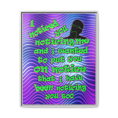 noticed you noticing - framed canvas art (purple wave)