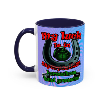 my luck - Accent Mug (light blue-purple wave)