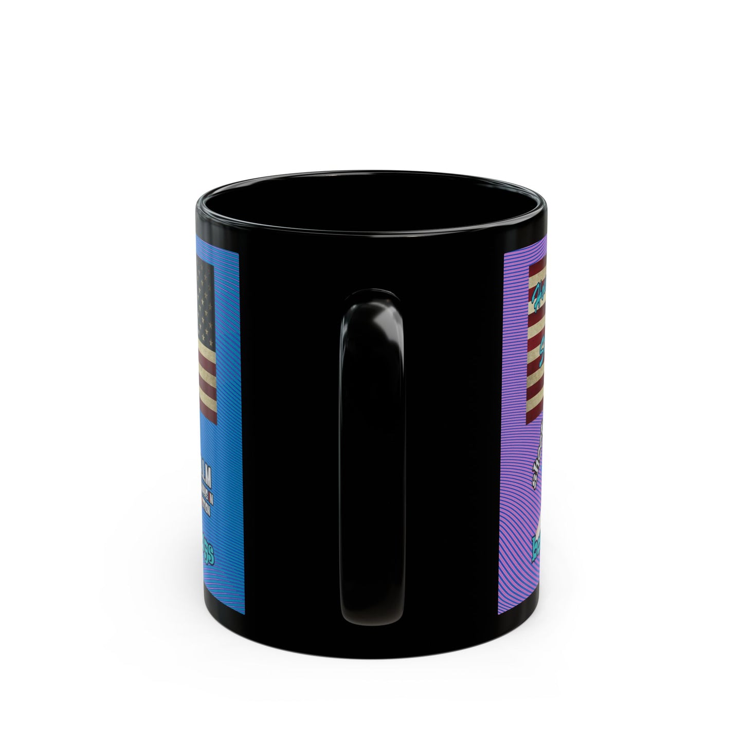 shoot for the stars - Black Mug (light blue-purple wave)