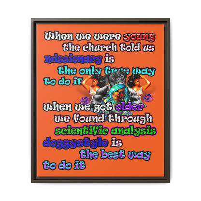 doggystyle - framed canvas art (orange)