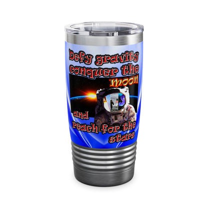 defy conquer reach - Ringneck Tumbler, 20oz (blue-white wave)