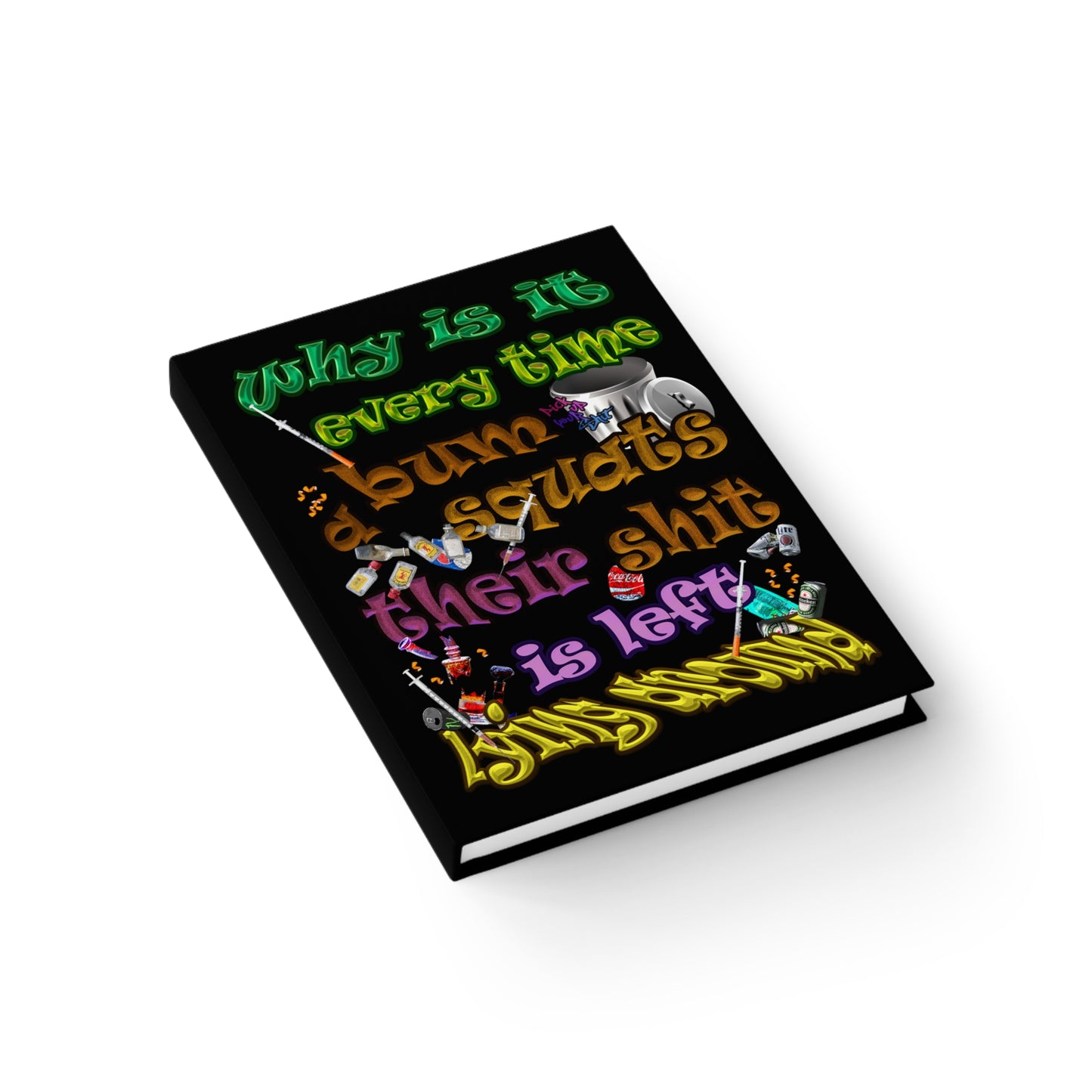 the bum's shit - journal-blank (black)