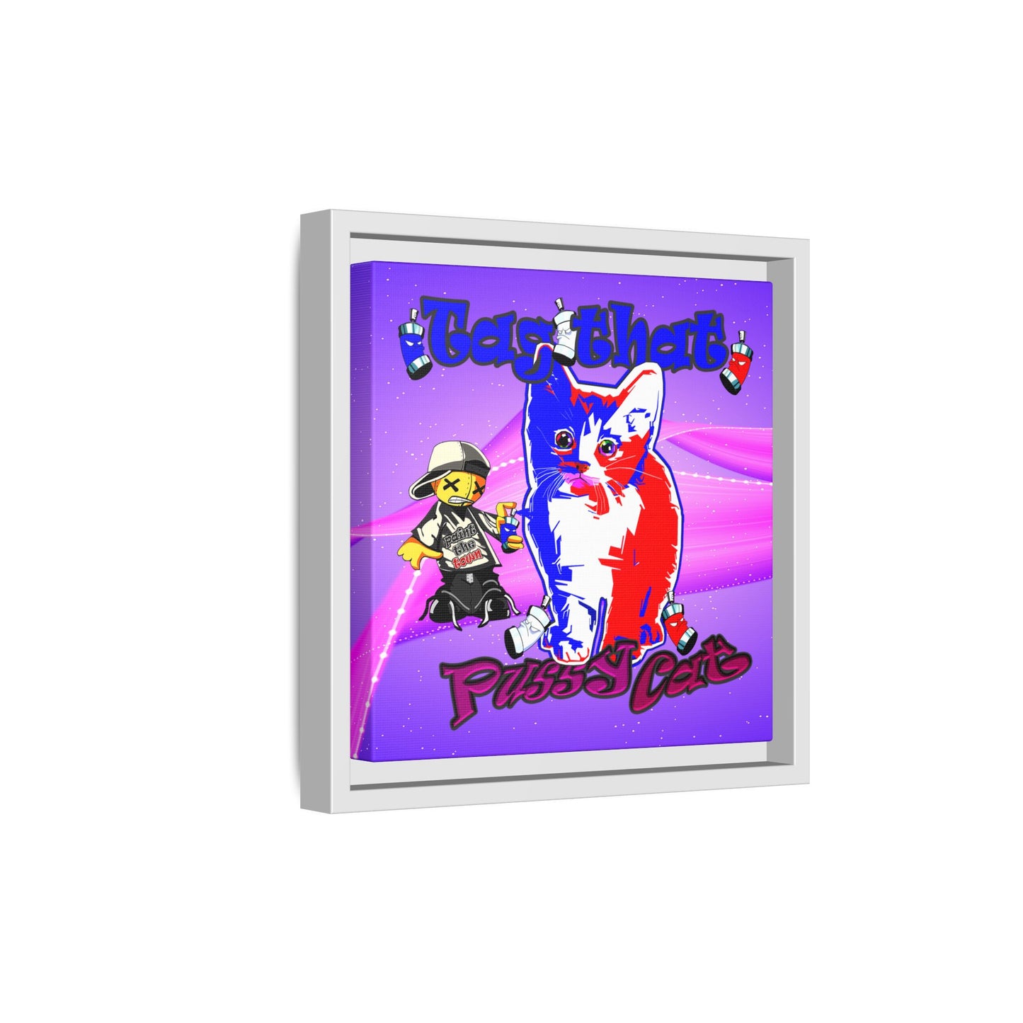 tag that - framed canvas art (purple-pink wave)