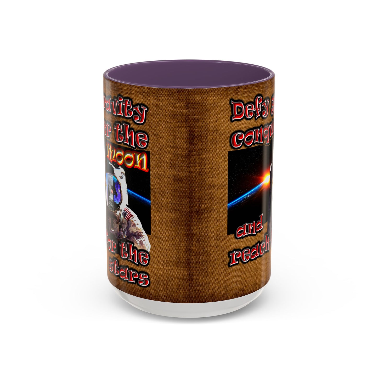 defy conquer reach - Accent Mug (brown papyrus)