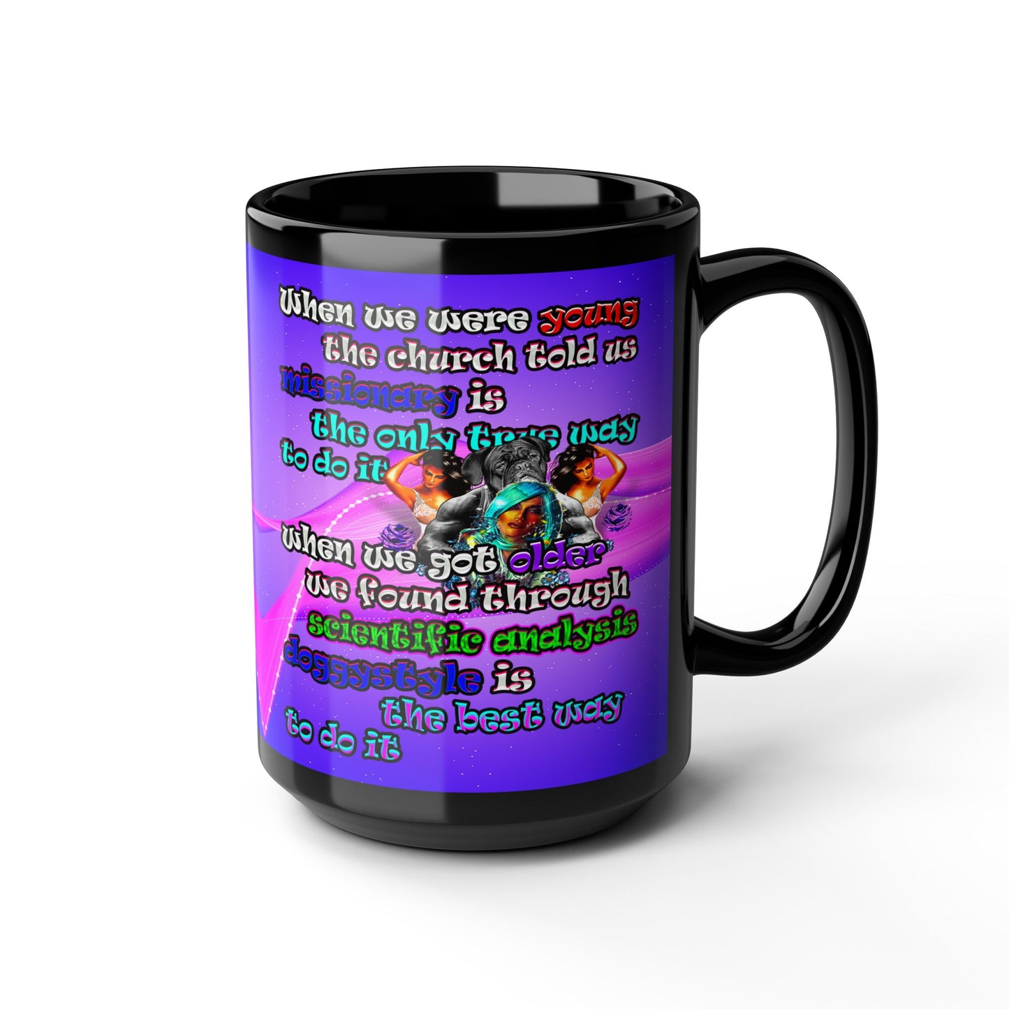 doggystyle - Black Mug (purple-pink wave)
