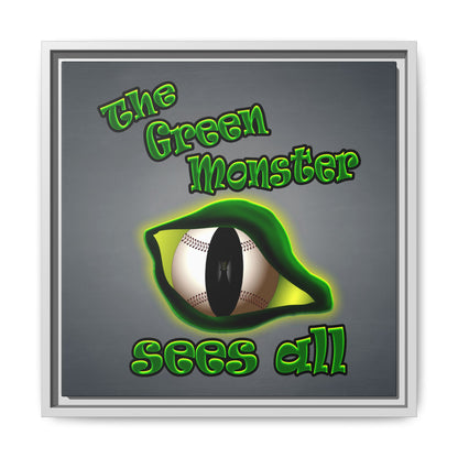 green monster - framed canvas art (grey-light grey)