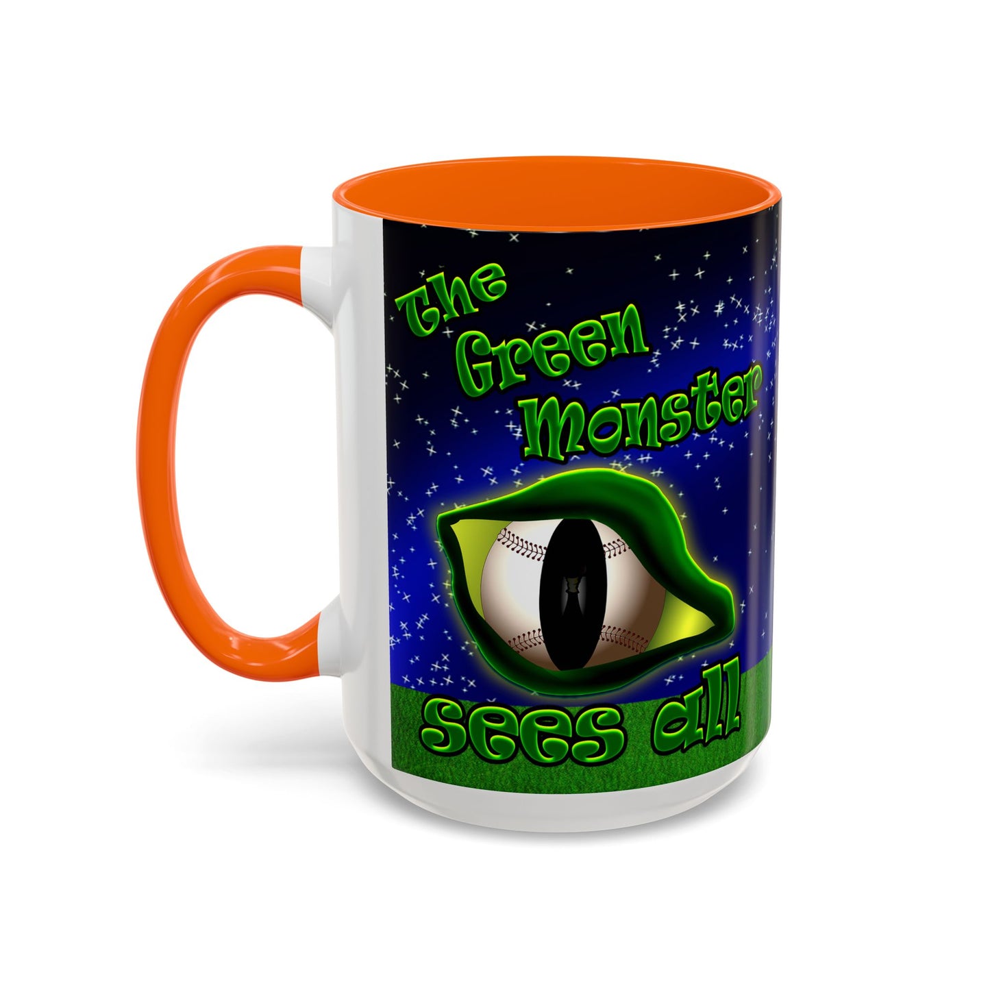 green monster - Accent Mug ('snoops' background)
