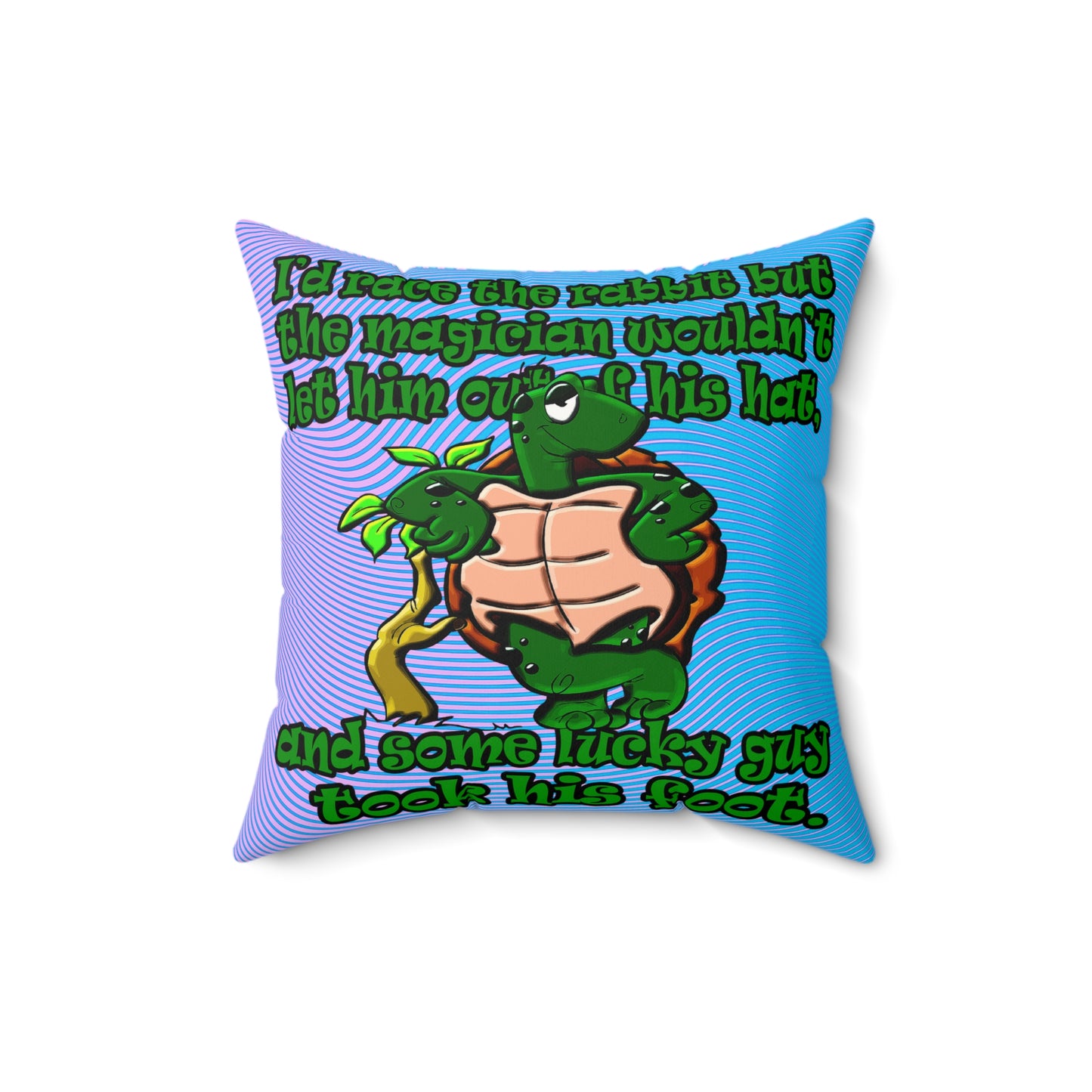 turtle race - Faux Suede Square Pillow - (light blue-purple wave)