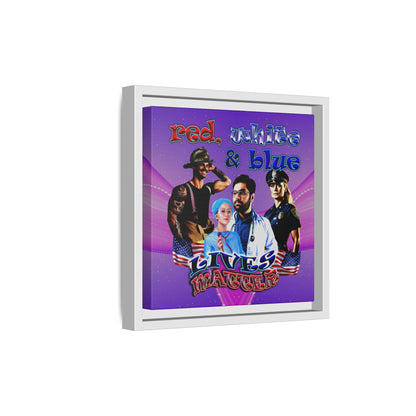 rw&b lives matter - framed canvas art (purple-pink wave)