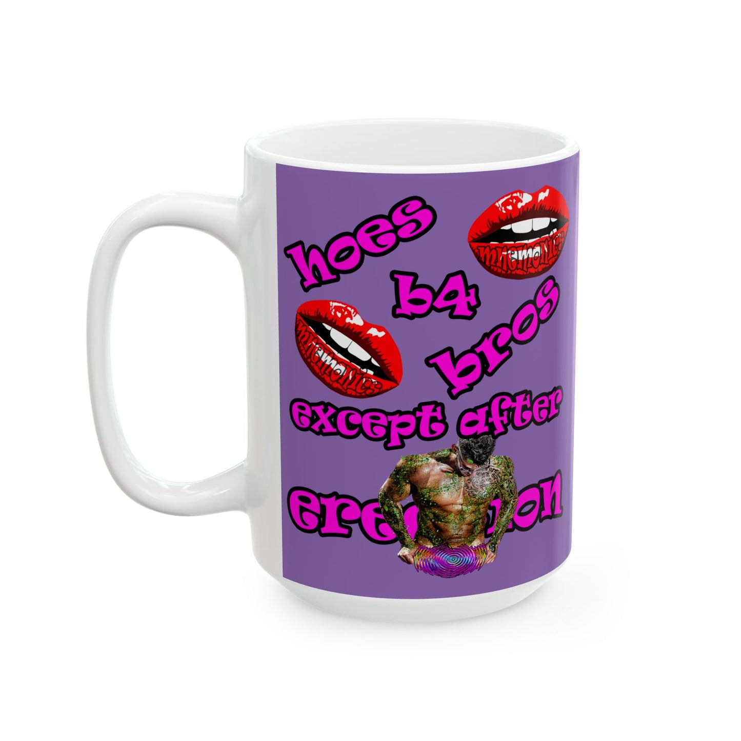 hoes b4 bros - White Mug (light purple)