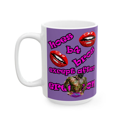 hoes b4 bros - White Mug (light purple)