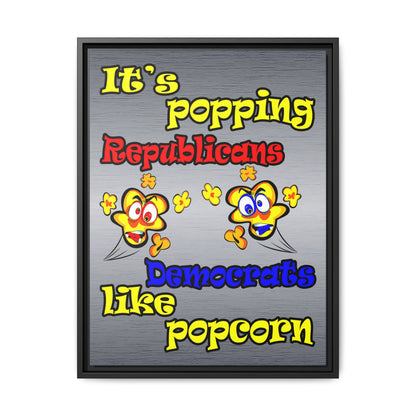 popping like popcorn - framed canvas art (brushed nickel)