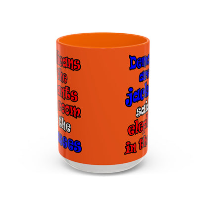 donkeys and elephants - Accent Mug (orange)