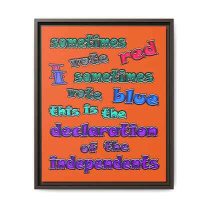 declaration of the independents - framed canvas art (orange)