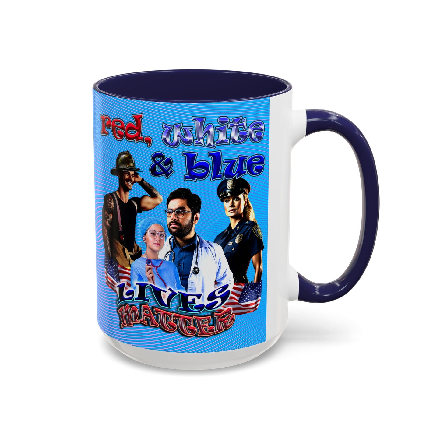 rw&b lives matter - Accent Mug (light blue-purple wave)
