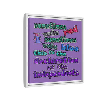 declaration of the independents - framed canvas art (light purple)