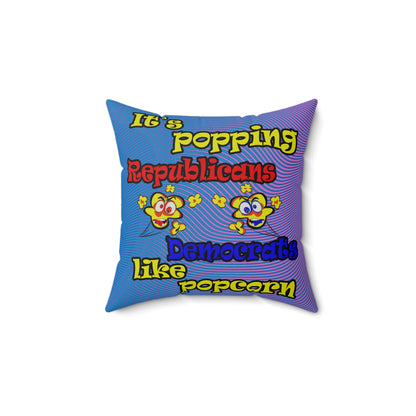 popping like popcorn - Faux Suede Square Pillow - (light blue-purple wave)