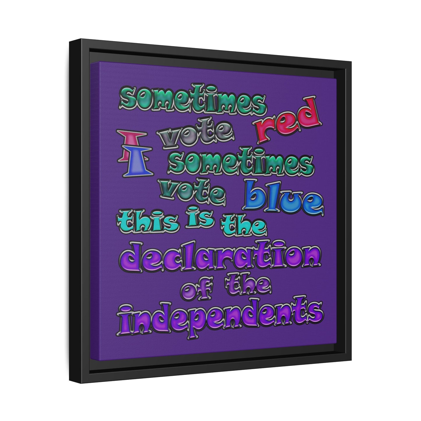 declaration of the independents - framed canvas art (purple)