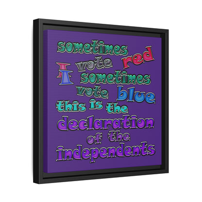 declaration of the independents - framed canvas art (purple)